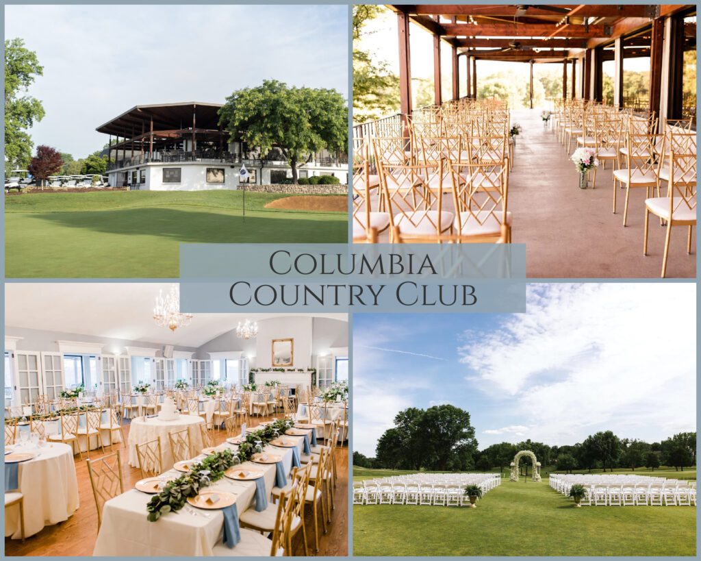 Columbia Country Club: Classy luxury wedding venue with beautiful indoor and outdoor spaces.