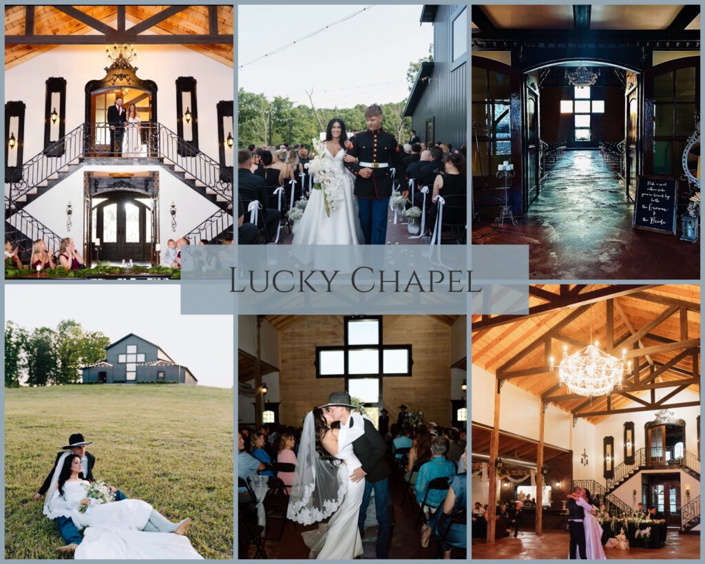 Rustic chapel venue with grand entrance staircase and wooden beam interior.